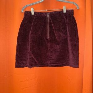 Corduroy Burgundy Skirt - Hollister Ultra High Rise